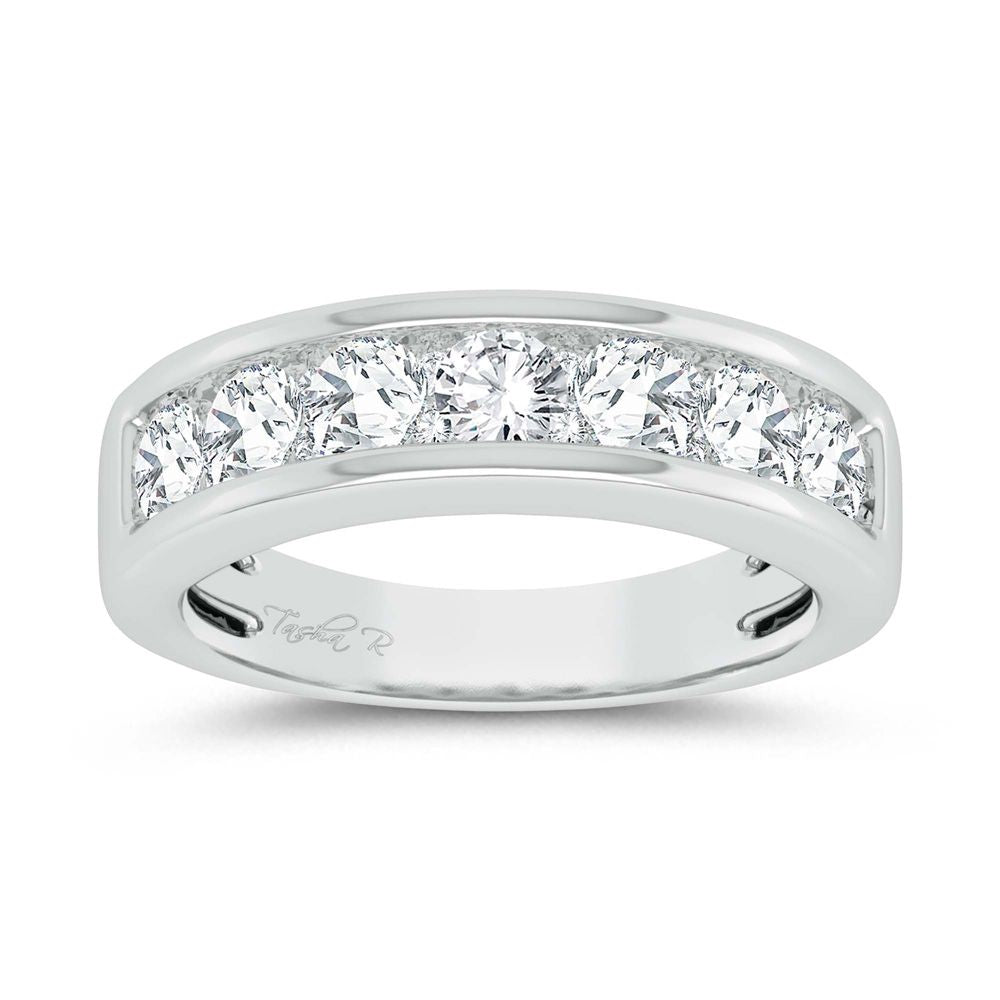 Brilliant 14k White Gold Lab Diamond Womens Wedding Band