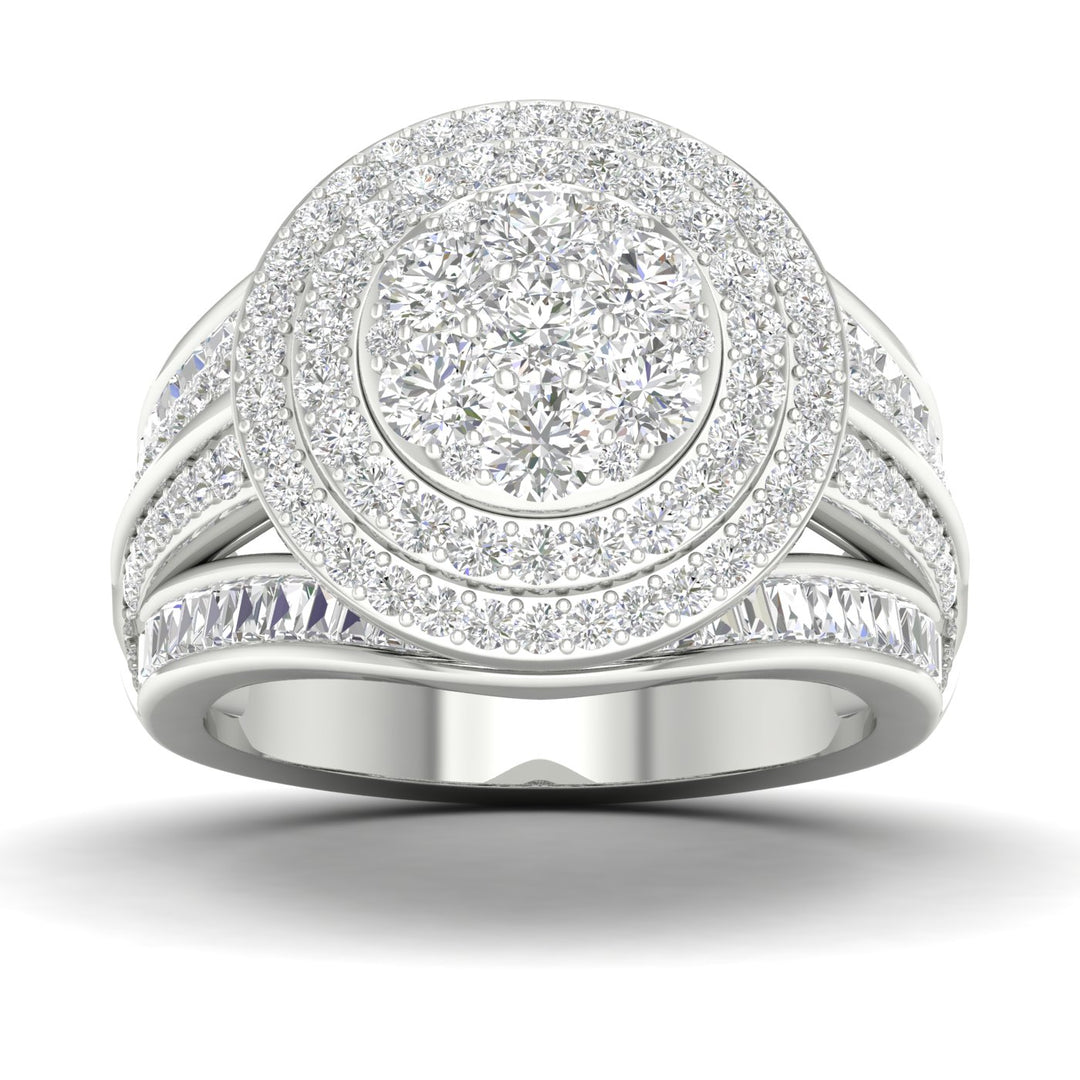 Brilliant 14k White Gold 2ct Lab Diamond Bridal Ring