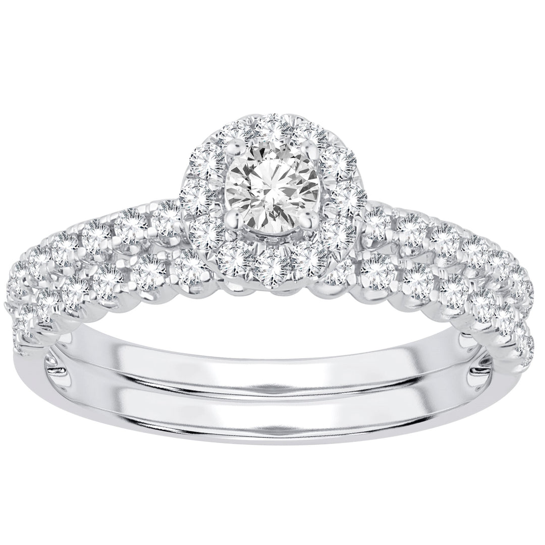 14k White Gold Lab Diamond Bridal Ring (0.73 CT)