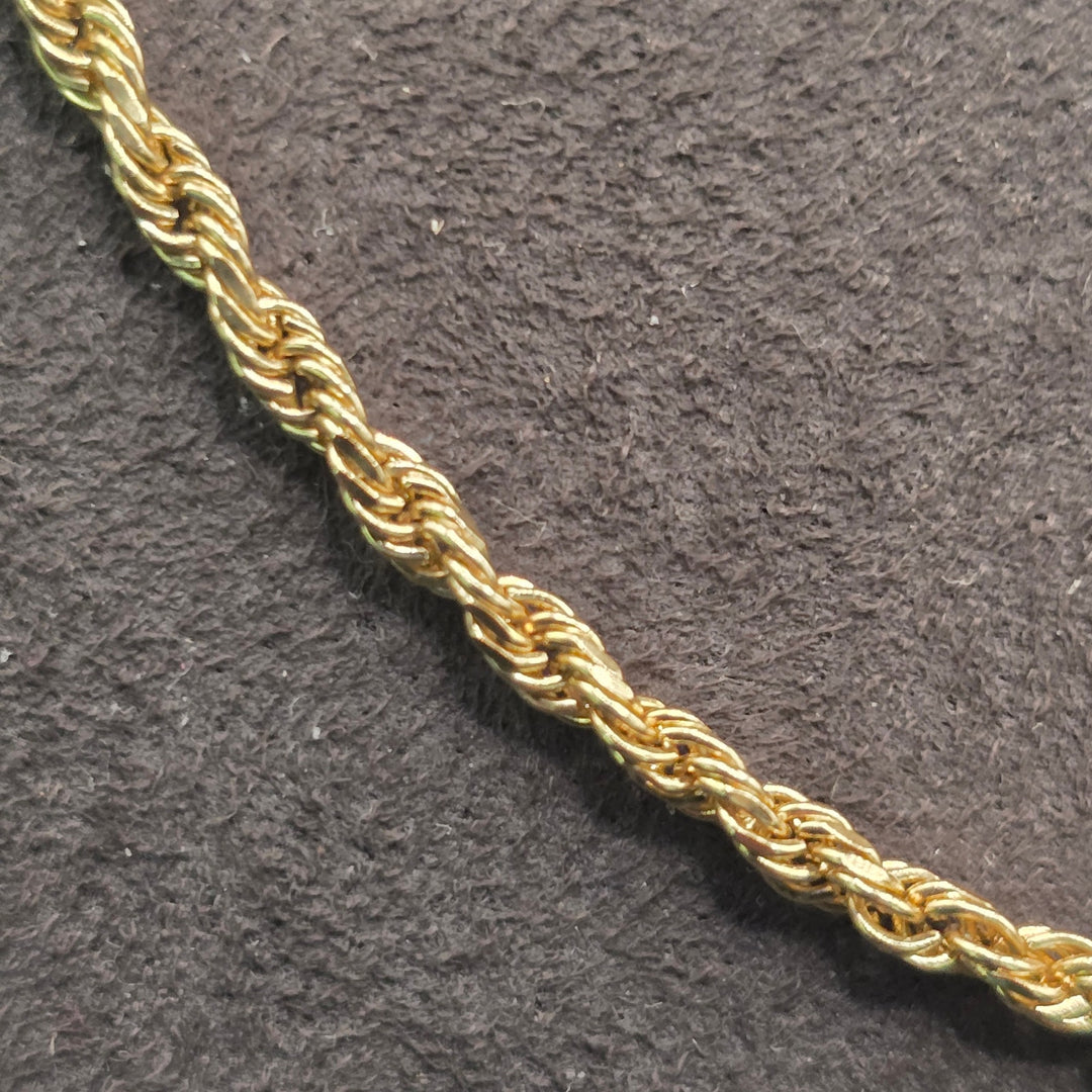 14K Yellow Gold Rope Chain Necklace 2.34mm 12.6g 585 Peru