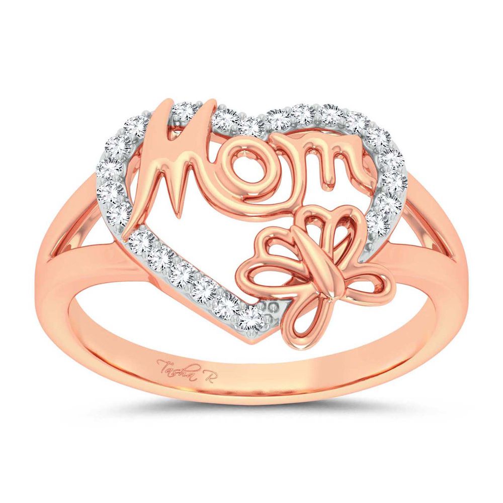 Chic 10k Rose Gold 0.16ct Lab Diamond Womens Fashion Ring