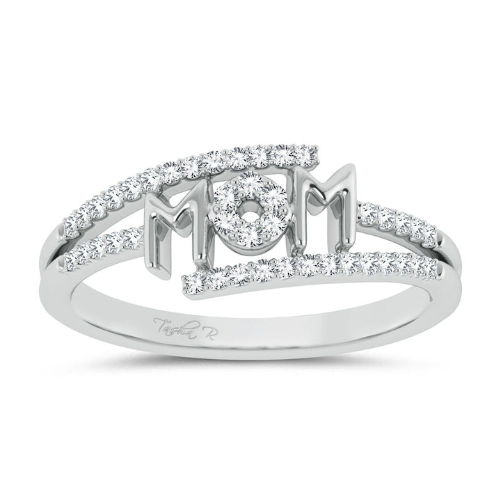 Chic 10k White Gold Lab Diamond Fashion Ring for Her