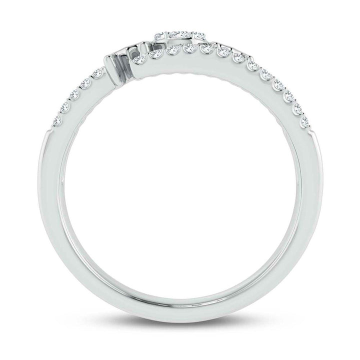 Chic 10k White Gold Lab Diamond Fashion Ring for Her