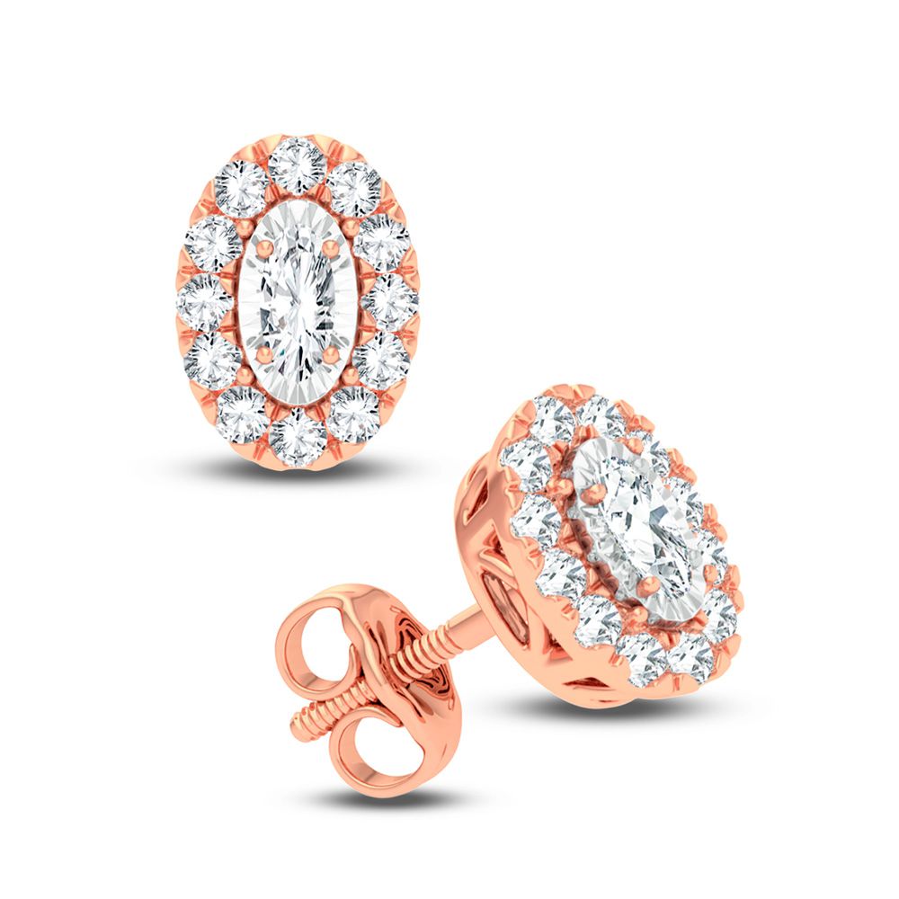 Rose Gold Sparkle: 0.40CT Diamond Stud Earrings for Her