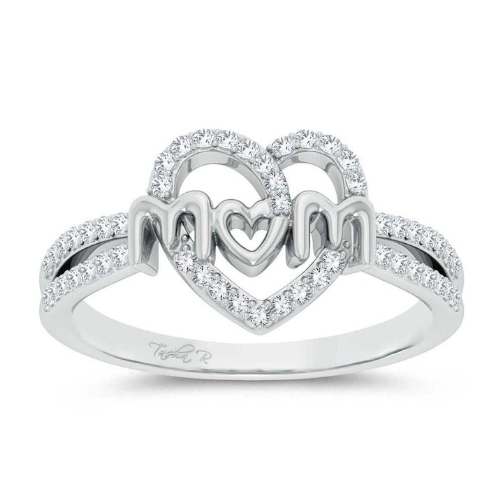 Chic 10k White Gold Lab Diamond Fashion Ring for Women