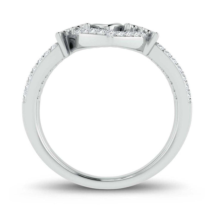 Chic 10k White Gold Lab Diamond Fashion Ring for Women
