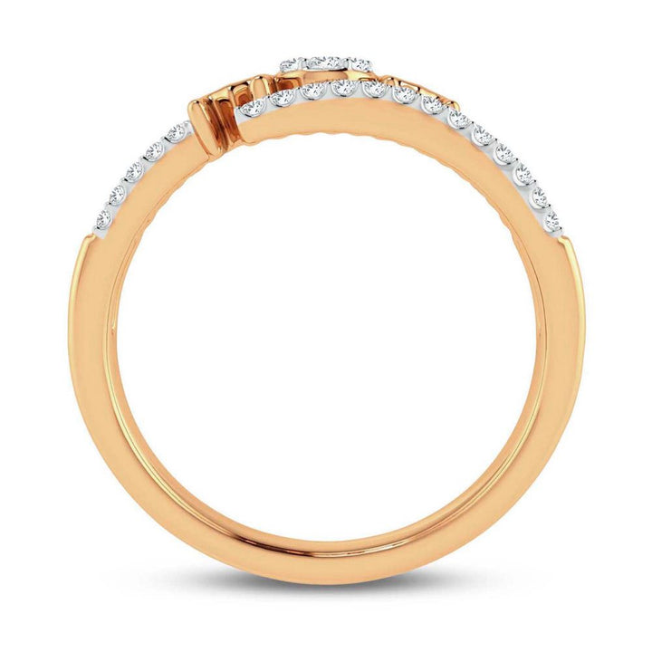 Chic 10k Yellow Gold Lab Diamond Womens Fashion Ring