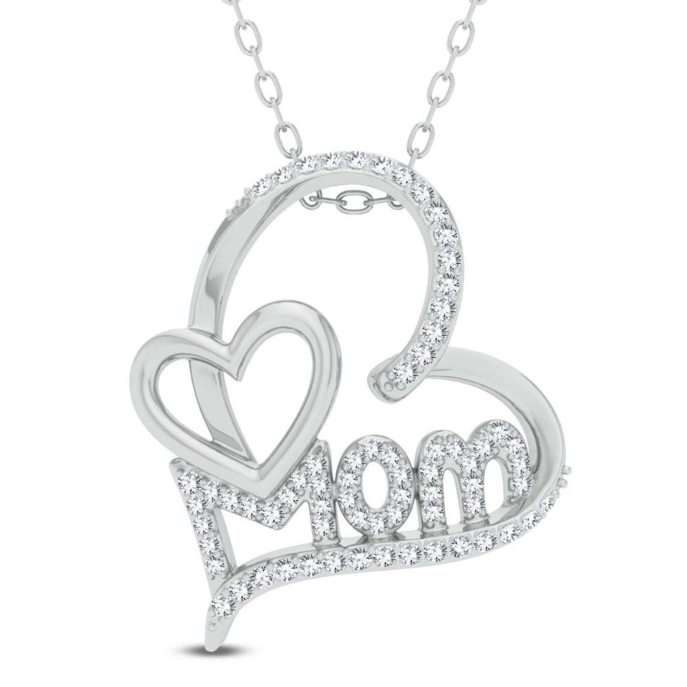 Chic 10k White Gold 0.20ct Diamond Womens Pendant Necklace