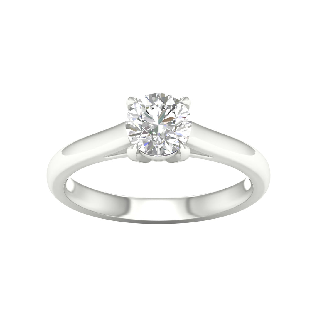 Brilliant 14k White Gold 1ct Lab Diamond Solitaire Ring