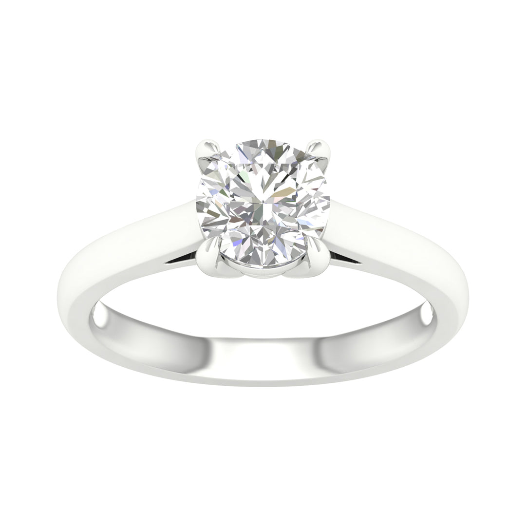 Certified 14K White Gold 1.50CT Lab Diamond Solitaire Ring