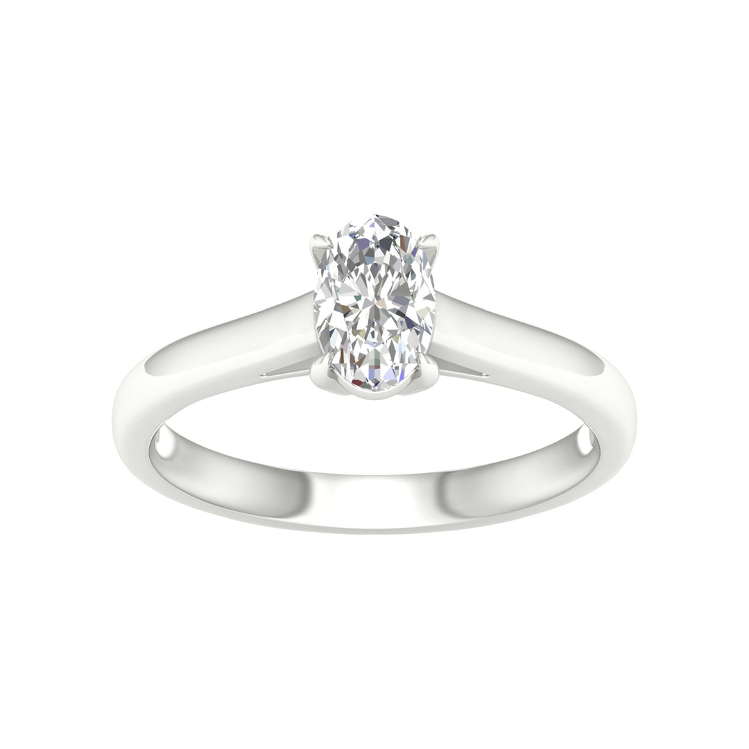 Certified 14K White Gold 0.75CT Lab Diamond Solitaire Ring