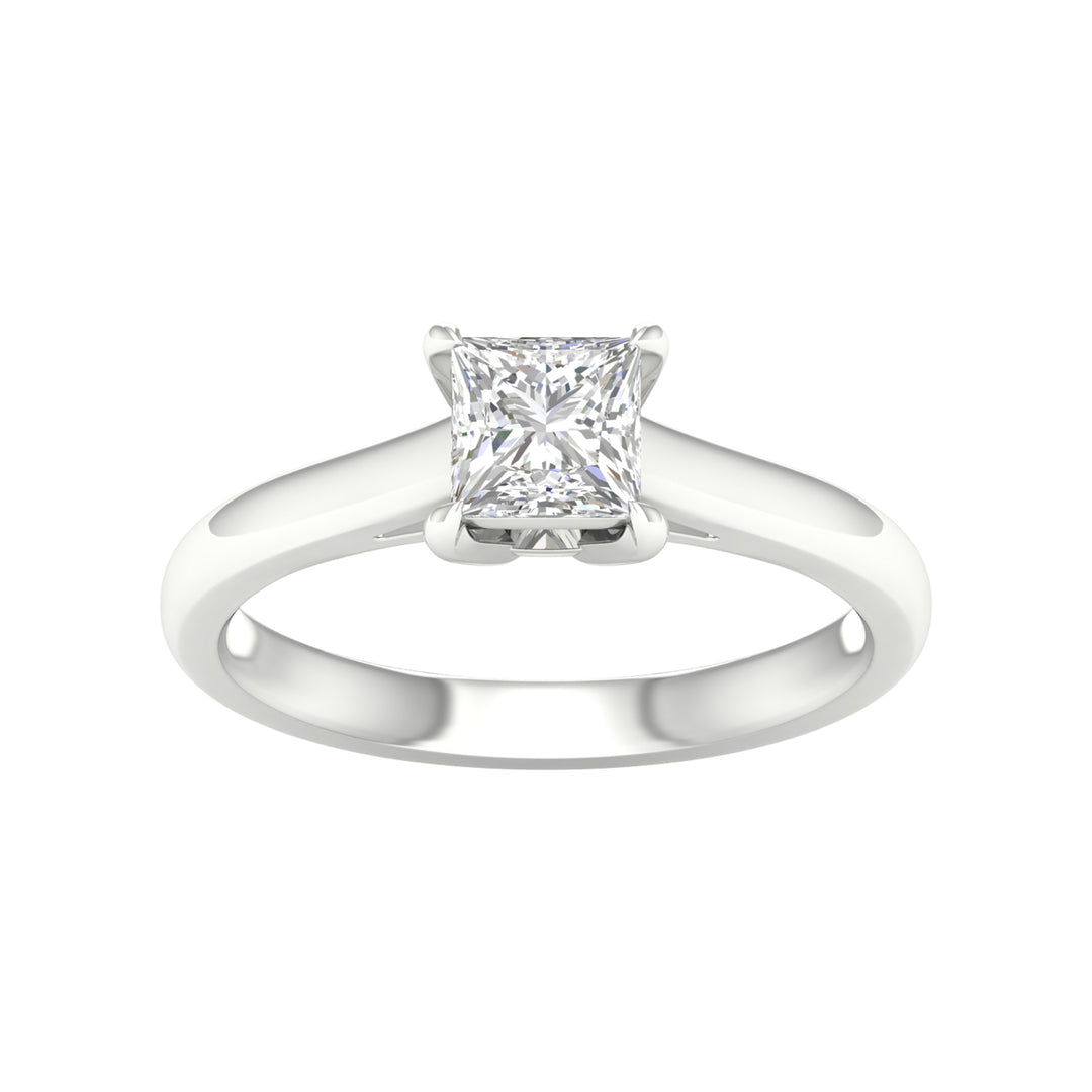 Brilliant 14K White Gold 1CT Lab Diamond Solitaire Ring