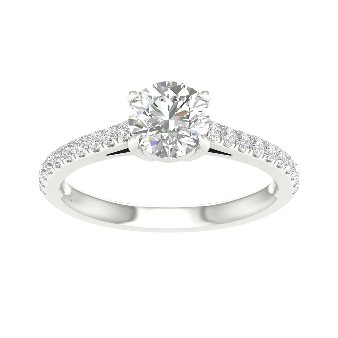 Brilliant 14K White Gold 1.25CT Lab Diamond Engagement Ring