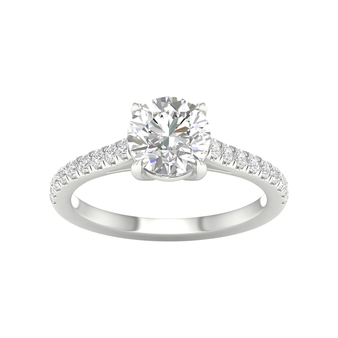 Brilliant 14K White Gold 1.75CT Lab Diamond Engagement Ring