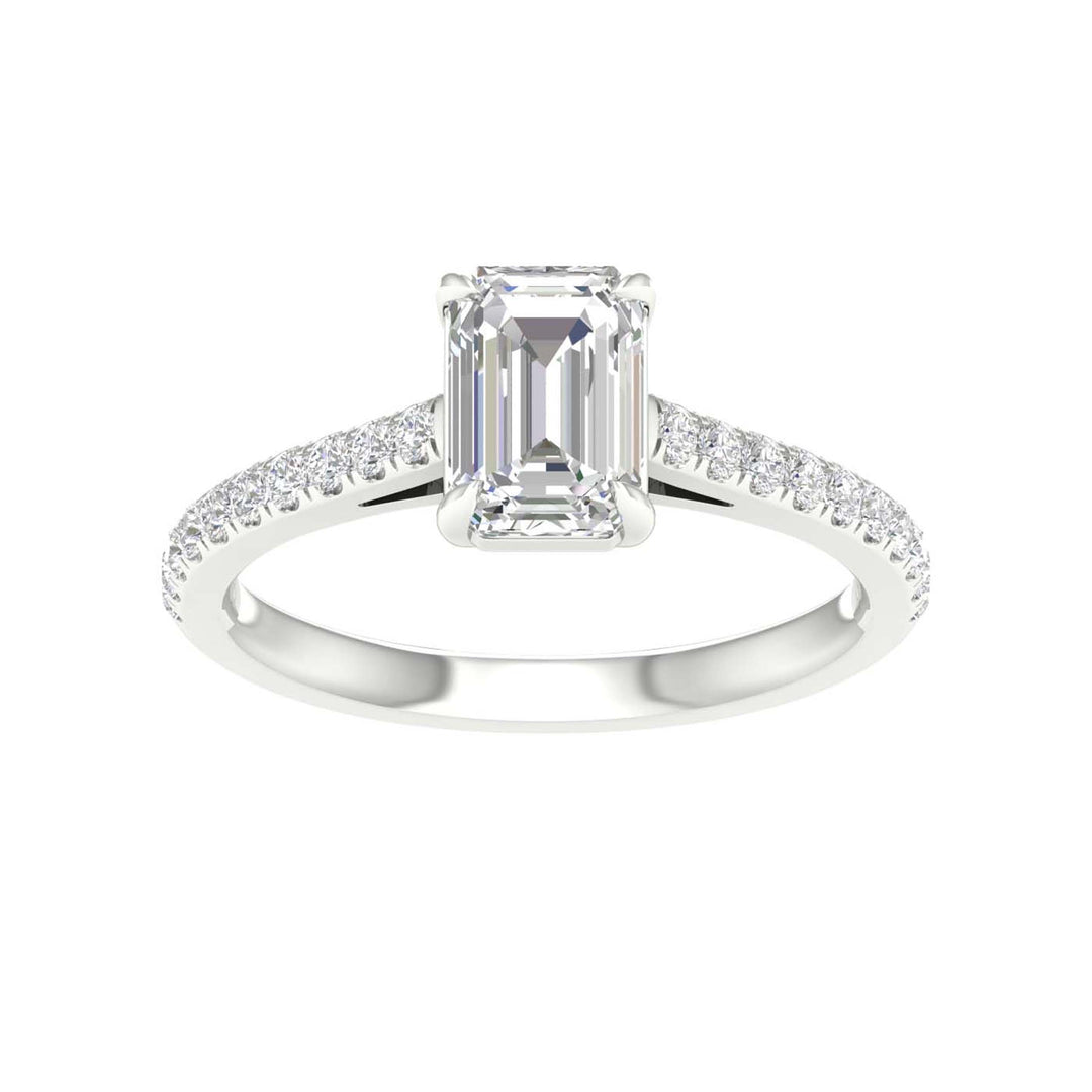 Brilliant 14K White Gold 1.25CT Lab Diamond Engagement Ring