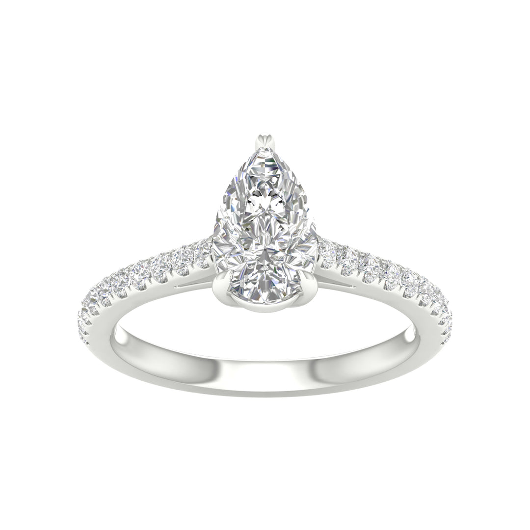 Brilliant 14K White Gold 1.25CT Lab Diamond Engagement Ring