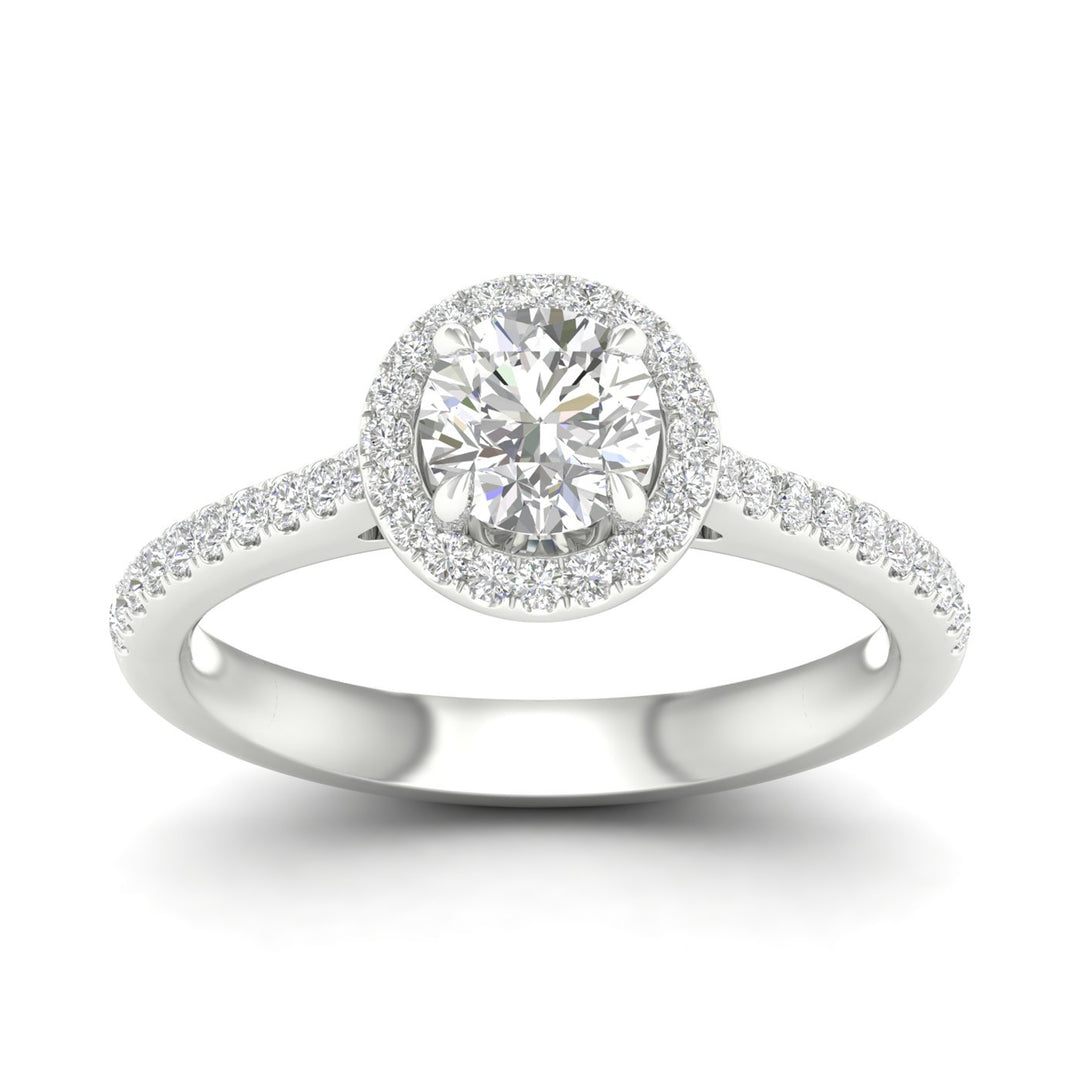 Certified 14K White Gold 1.25CT Lab Diamond Engagement Ring