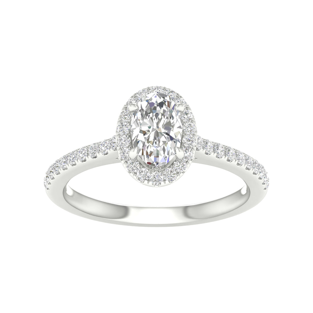 Certified 1CT Lab Diamond Ring in Pristine White Gold