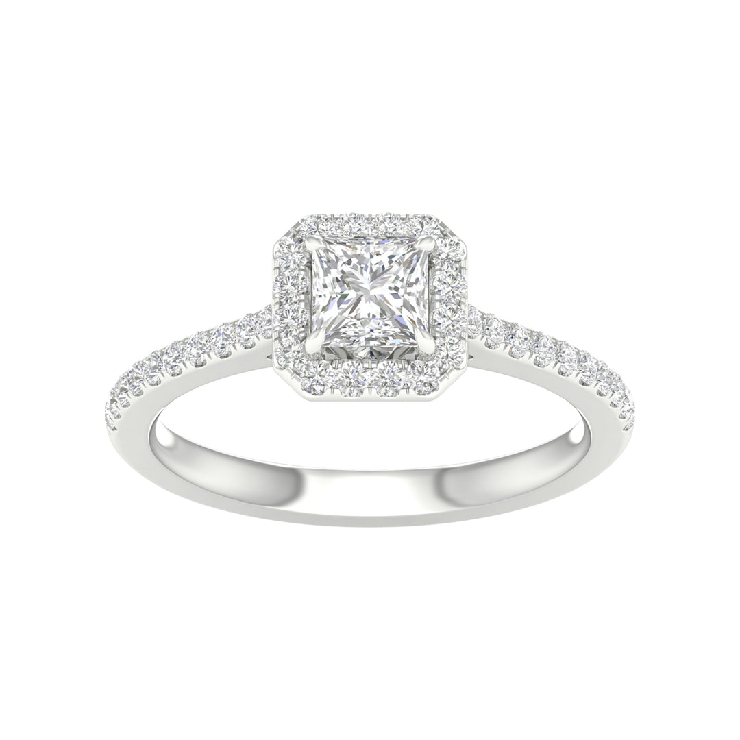 Brilliant 14k White Gold 1CT Lab Diamond Engagement Ring
