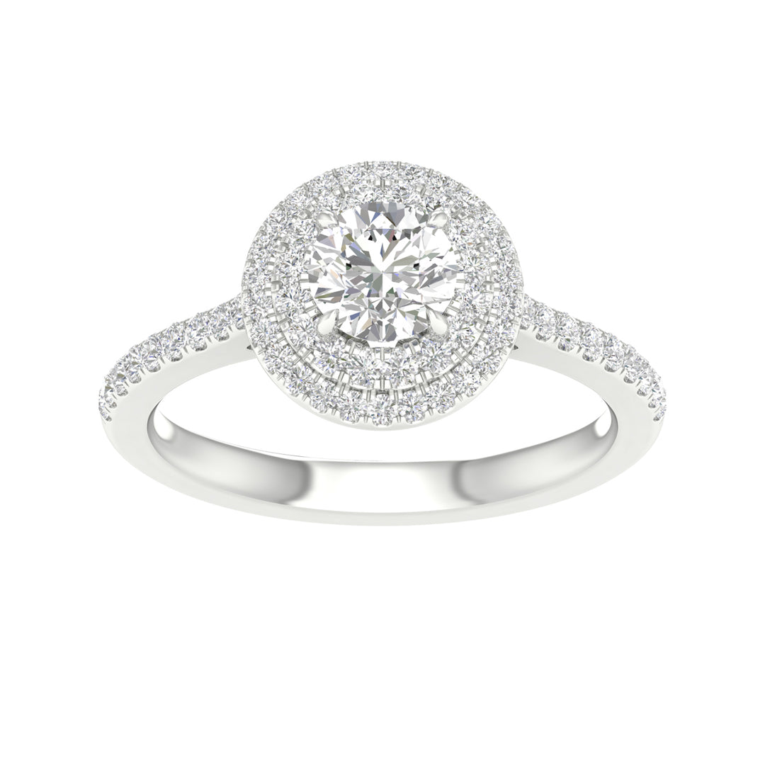 Brilliant 14K White Gold 1.15CT Lab Diamond Engagement Ring