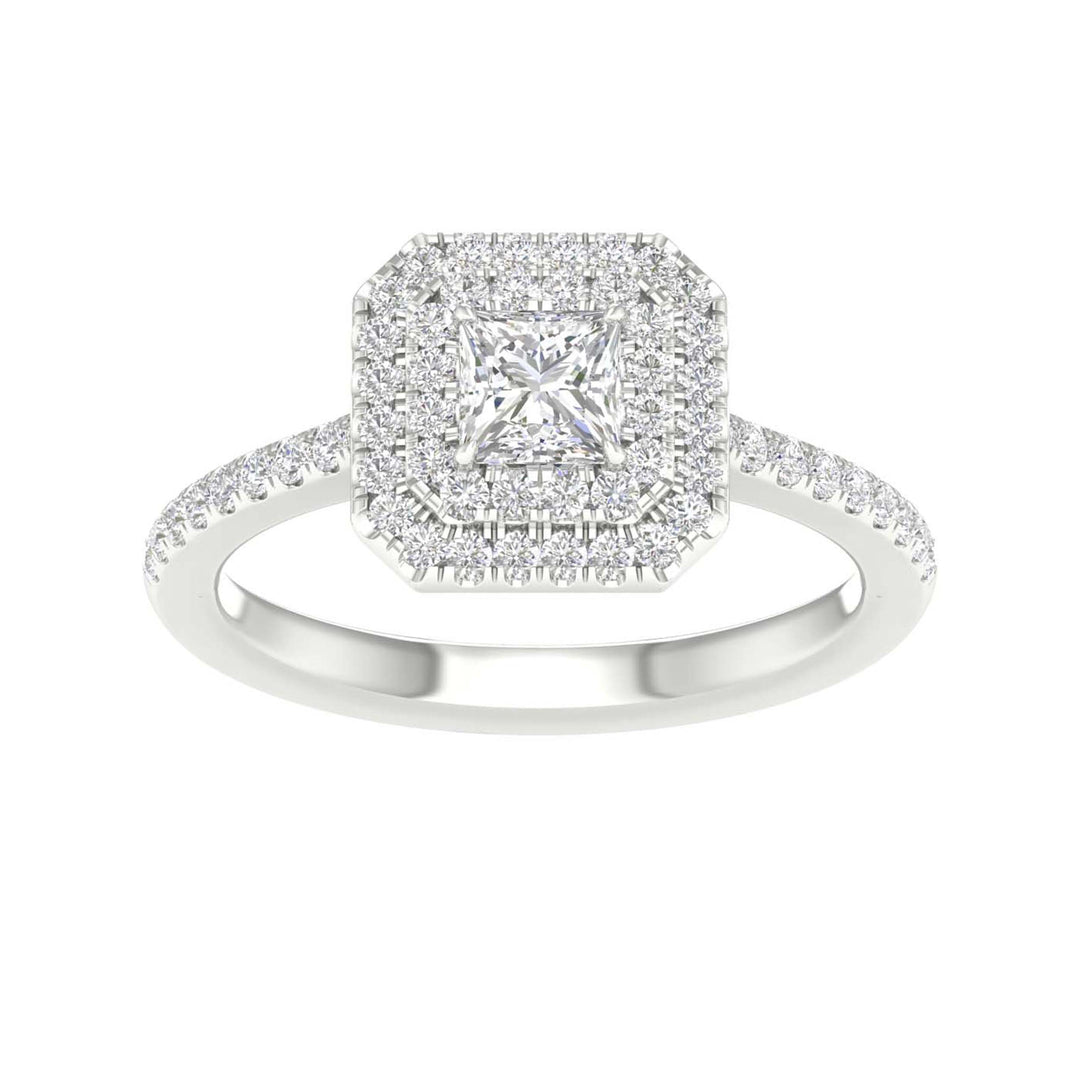 Brilliant 14K White Gold 1.15CT Lab Diamond Engagement Ring