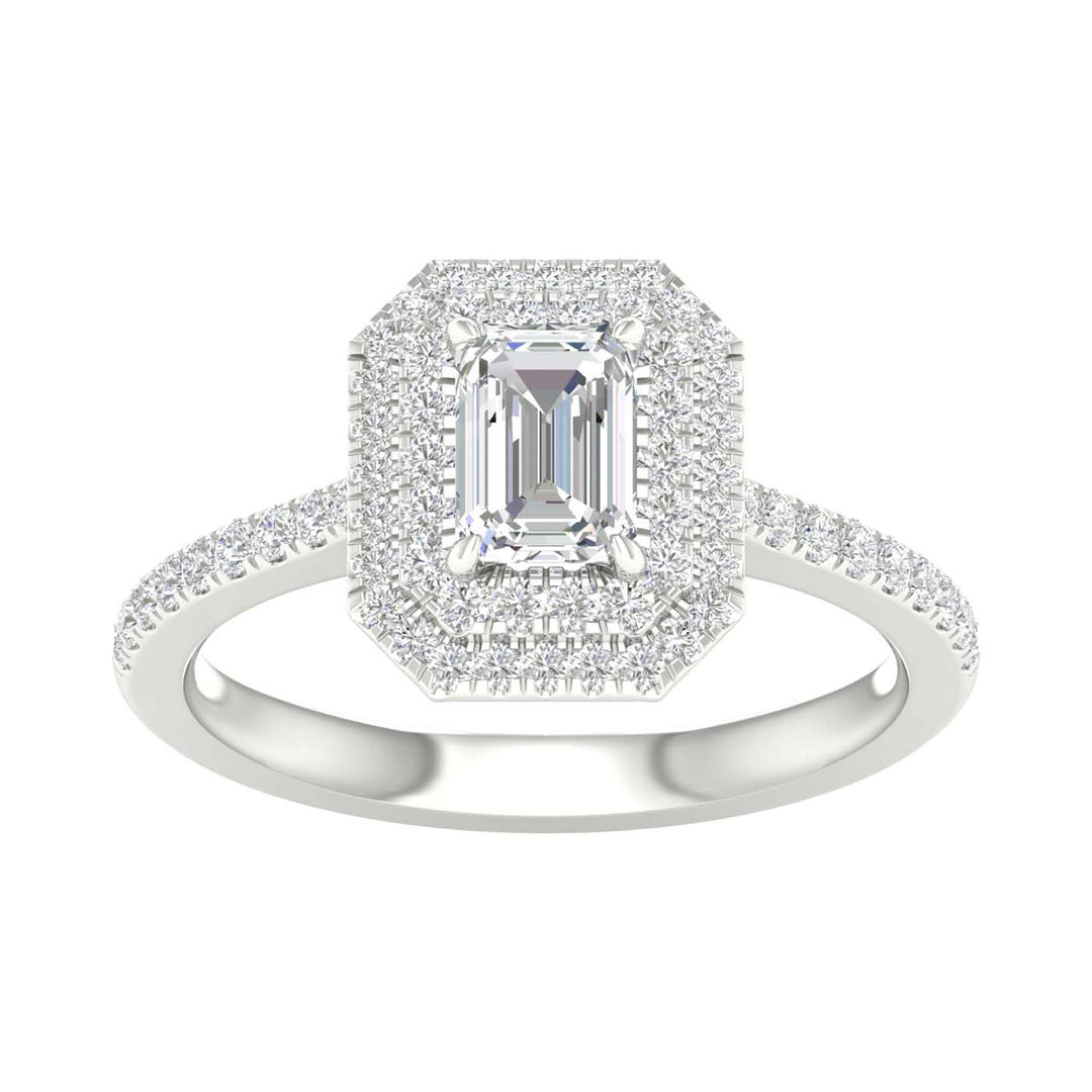 Certified 14K White Gold Lab Diamond Engagement Ring (1.15CT)