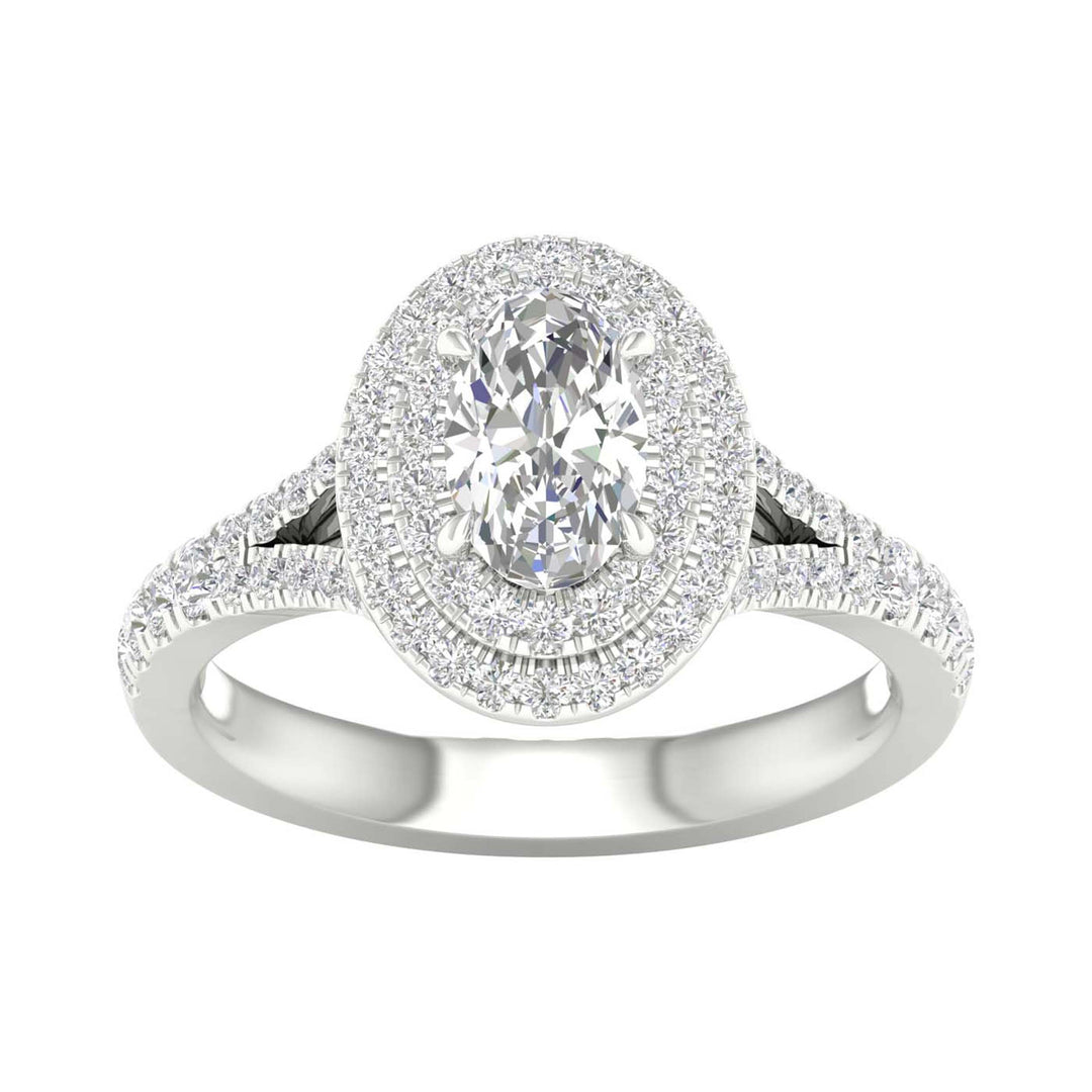 Brilliant 14K White Gold 1.25CT Lab Diamond Engagement Ring