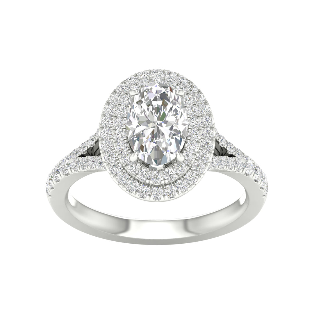 Brilliant 14K White Gold 2CT Lab Diamond Engagement Ring