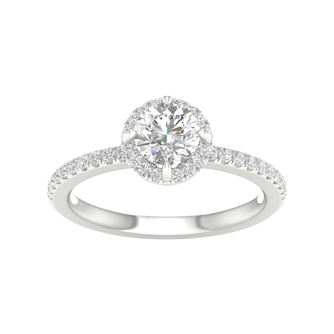 Brilliant 14K White Gold 1.25CT Lab Diamond Engagement Ring