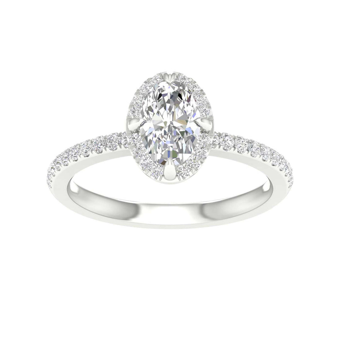 Brilliant 14K White Gold 1.25CT Lab Diamond Engagement Ring