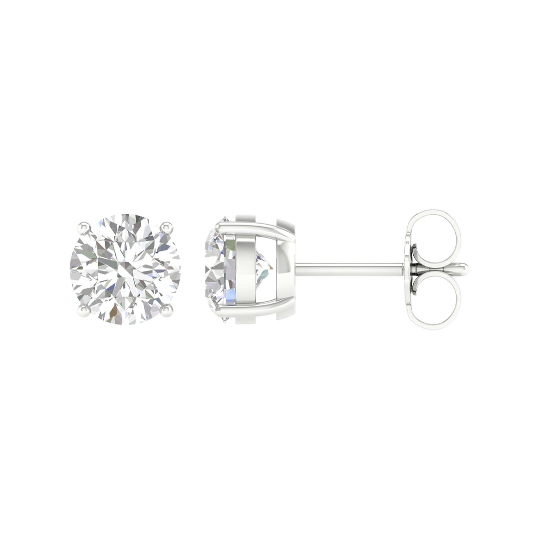 Brilliant 14K White Gold Lab Diamond Stud Earrings (3.15CT)