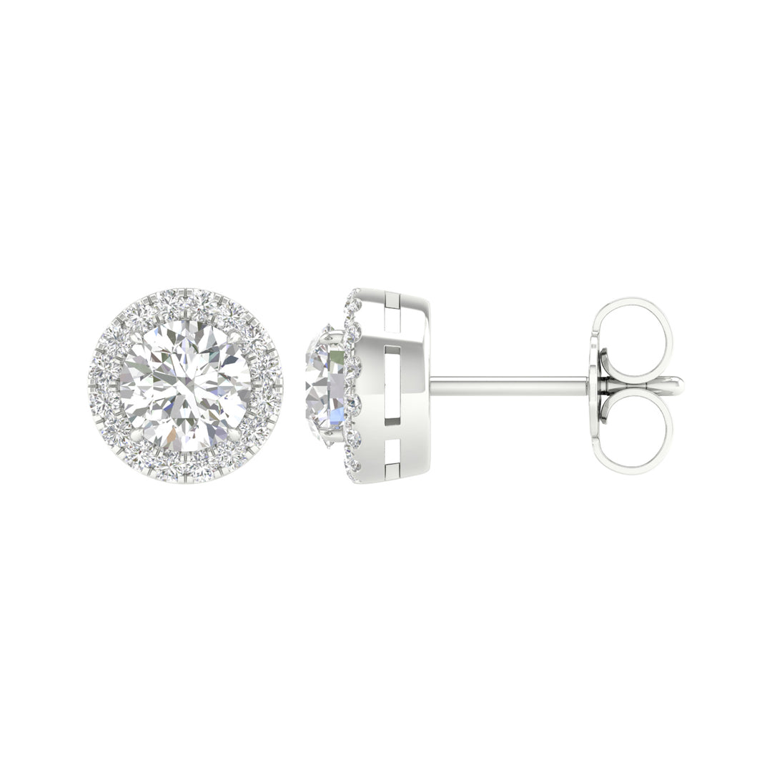 Brilliant 14K White Gold Lab Diamond Stud Earrings (1.16CT)