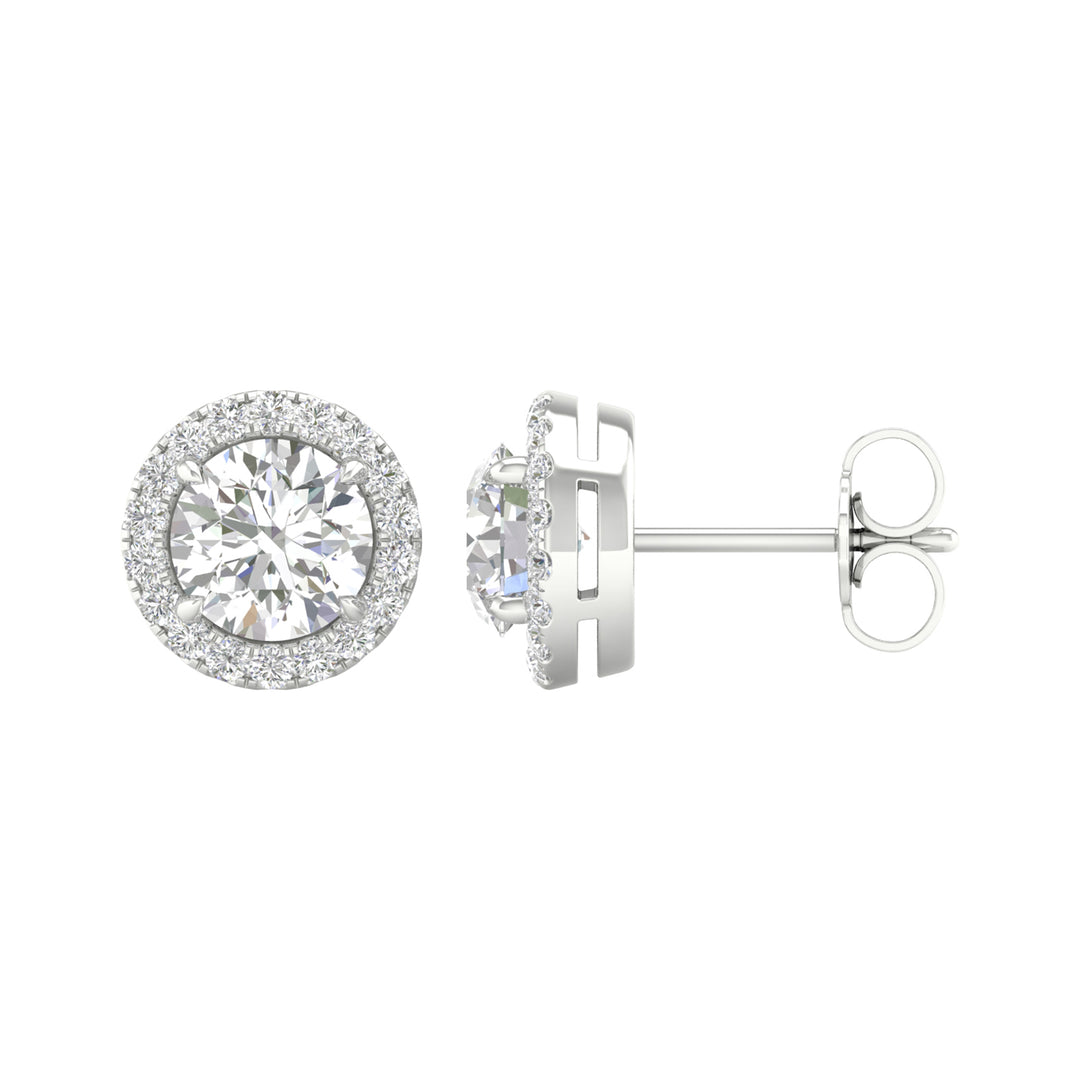 Brilliant 14K White Gold 2.25CT Lab Diamond Stud Earrings