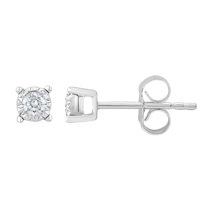 Chic 10k White Gold 0.10CT Lab Diamond Stud Earrings
