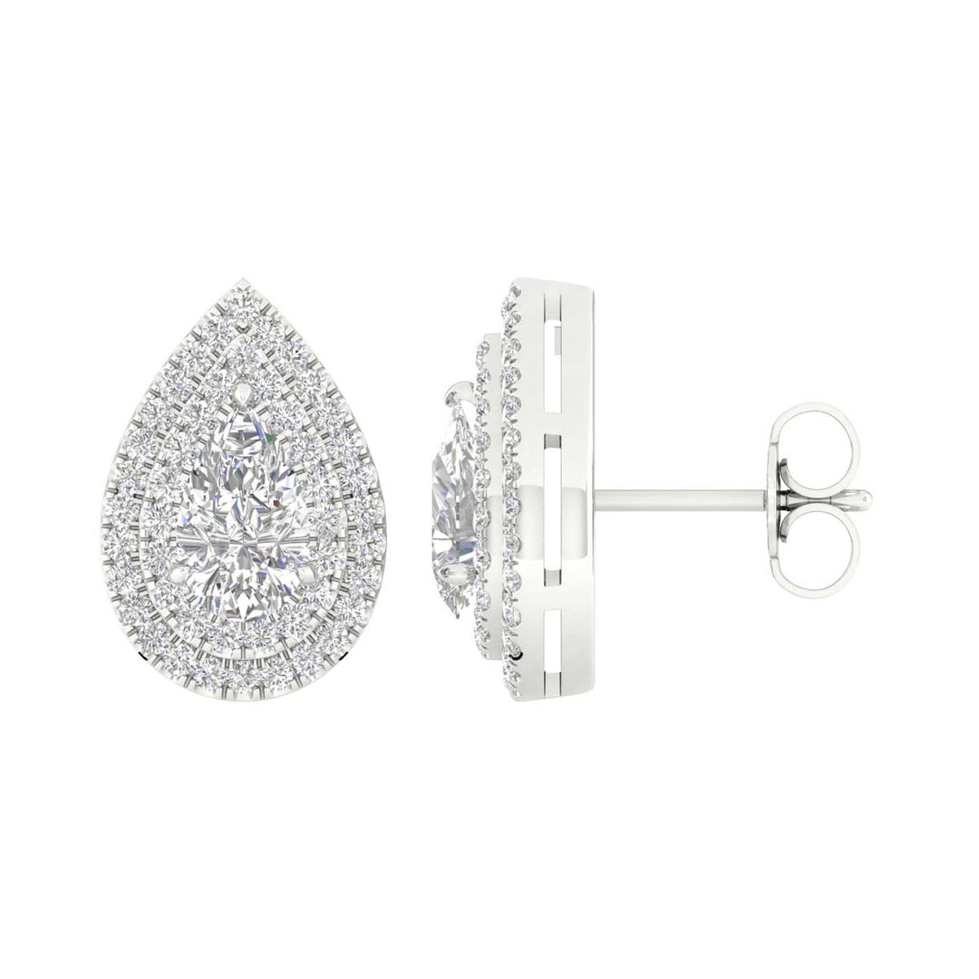 Brilliant 14k White Gold 2.25CT Lab Grown Diamond Stud Earrings
