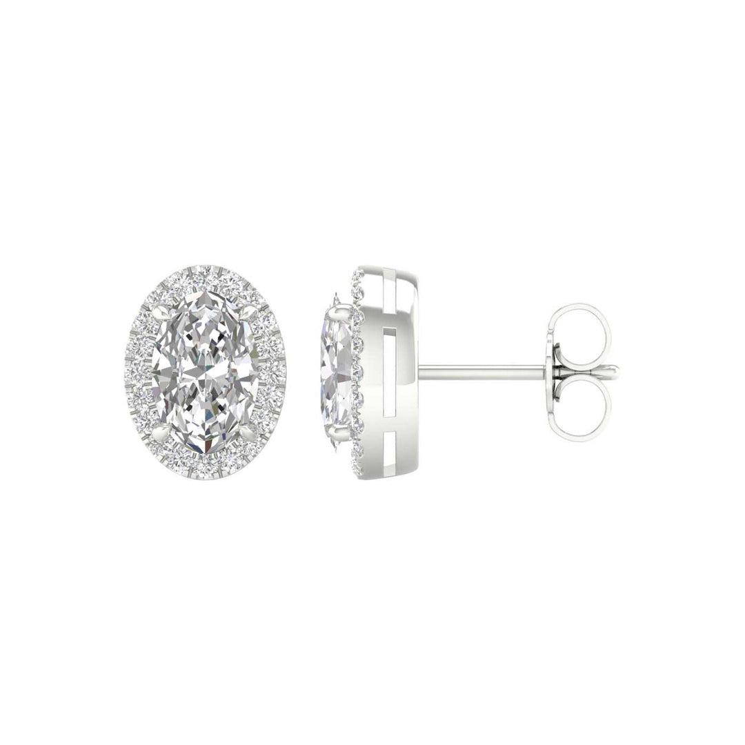 14k White Gold 2.25CT Lab Grown Diamond Stud Earrings