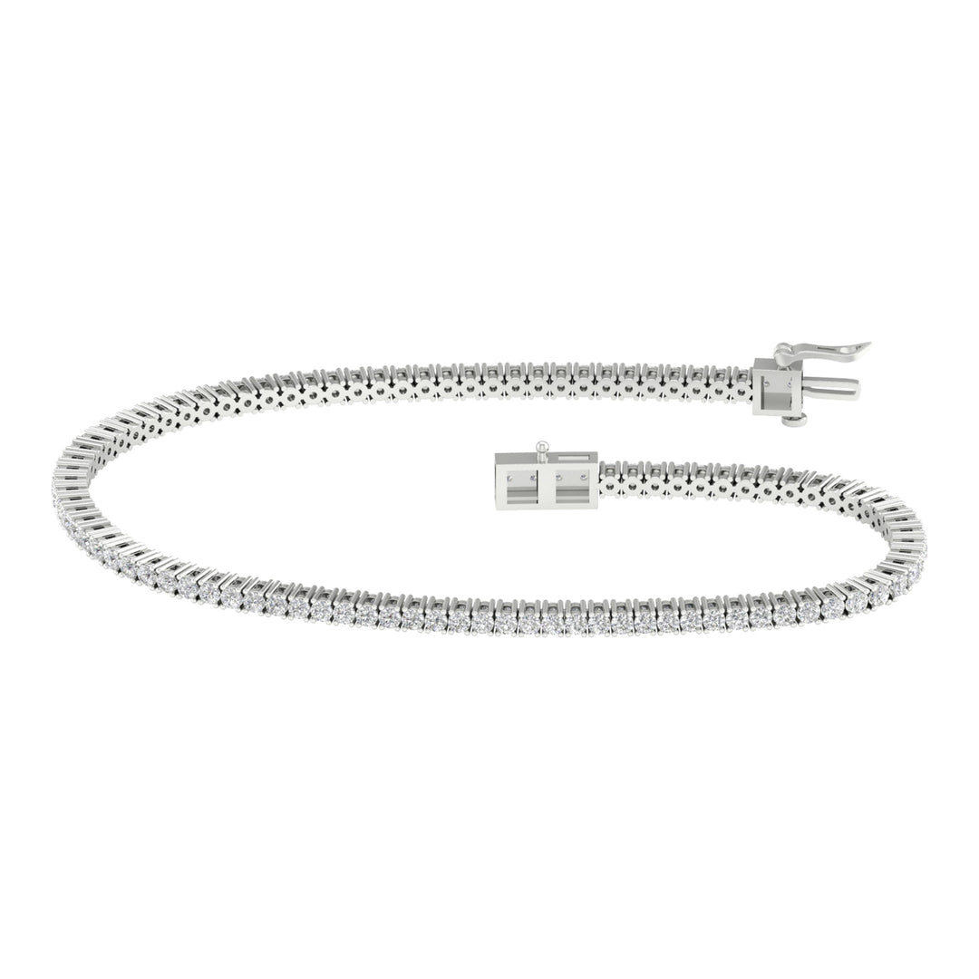 Brilliant 14K White Gold 1CT Lab Diamond Womens Bracelet