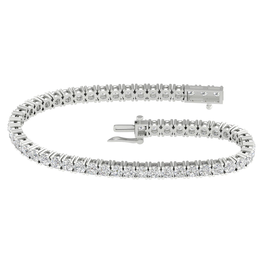 Luminous 14K White Gold 5CT Lab Diamond Womens Tennis Bracelet