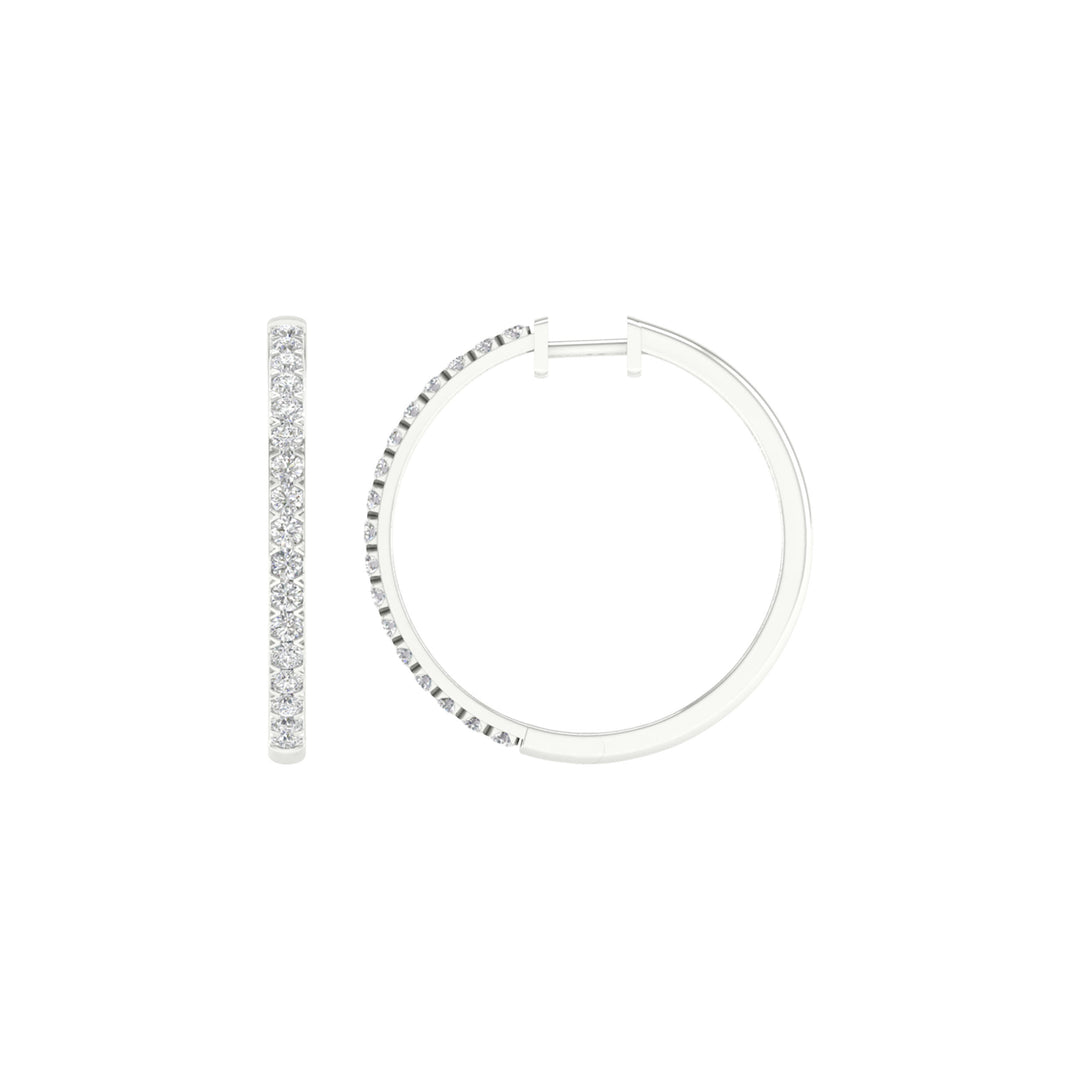 Certified 2CT Lab Diamond Hoop Earrings in White Gold