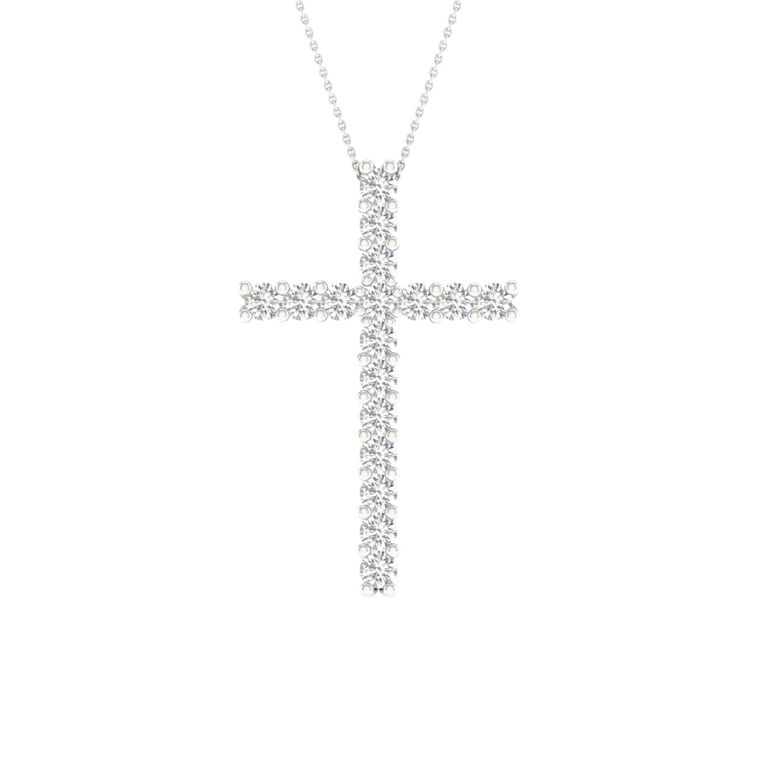14K 0.50CT Certified Lab Grown Diamond Cross Pendant ( IGI Certified )