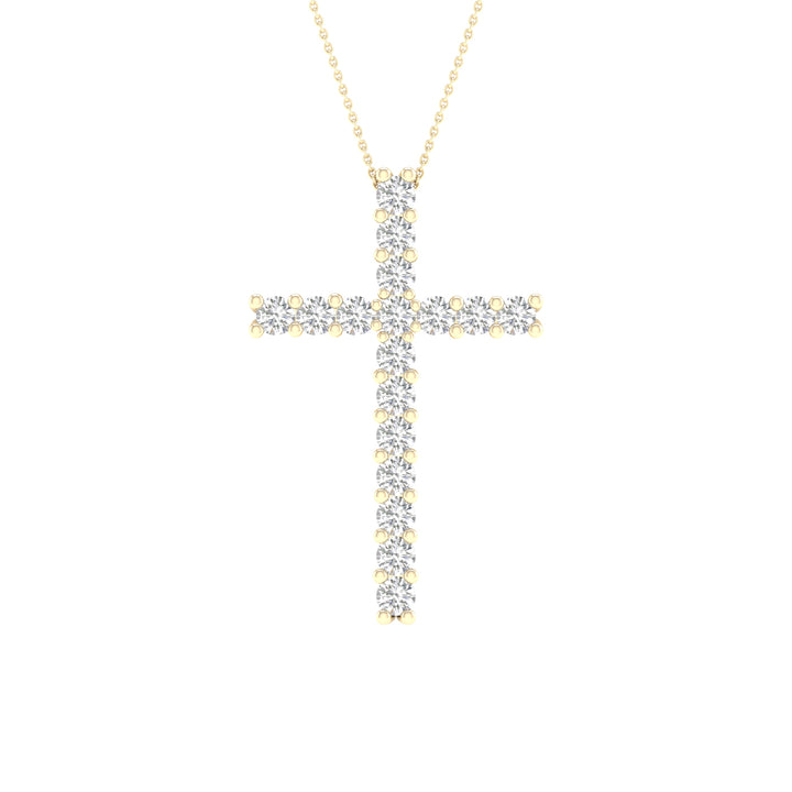 14K 0.50CT Certified Lab Grown Diamond Cross Pendant ( IGI Certified )