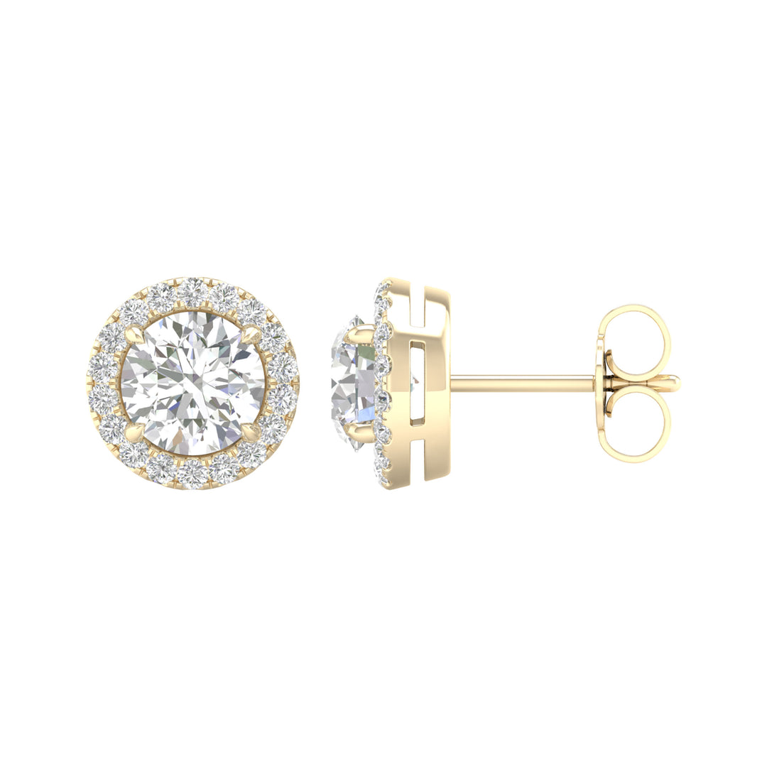 14K Yellow Gold 2.25ct Lab Grown Diamond Hoop Earrings
