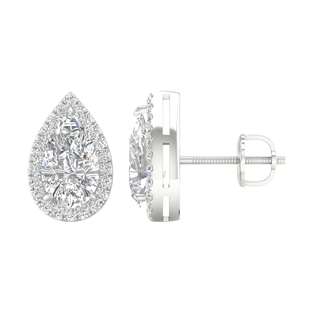 14k White Gold 3.25CT Lab Grown Diamond Stud Earrings