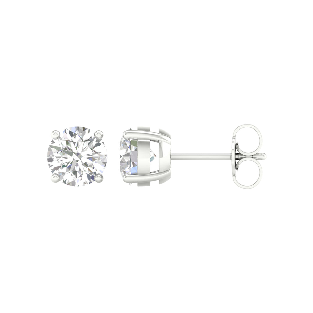 Certified 14K White Gold 2.00CT Lab Diamond Earrings