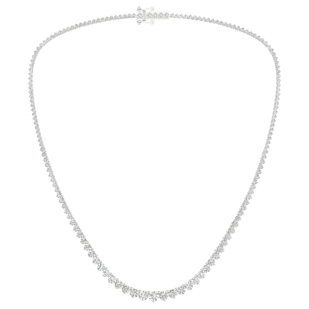14k White Gold 10CT Lab Diamond Pendant Necklace