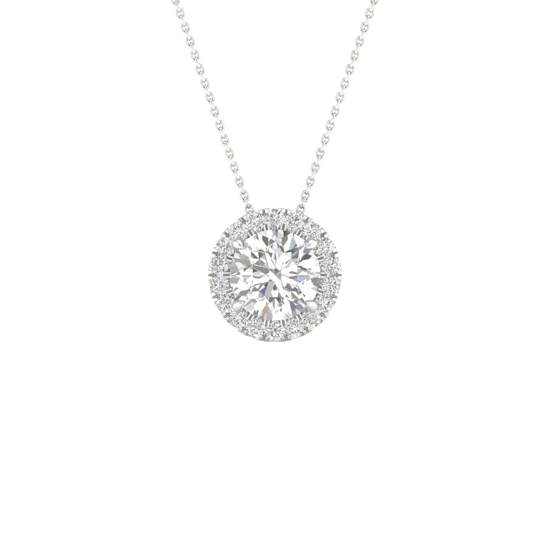 14K 1.15CT Certified Lab Grown Diamond Pendant ( IGI Certified )