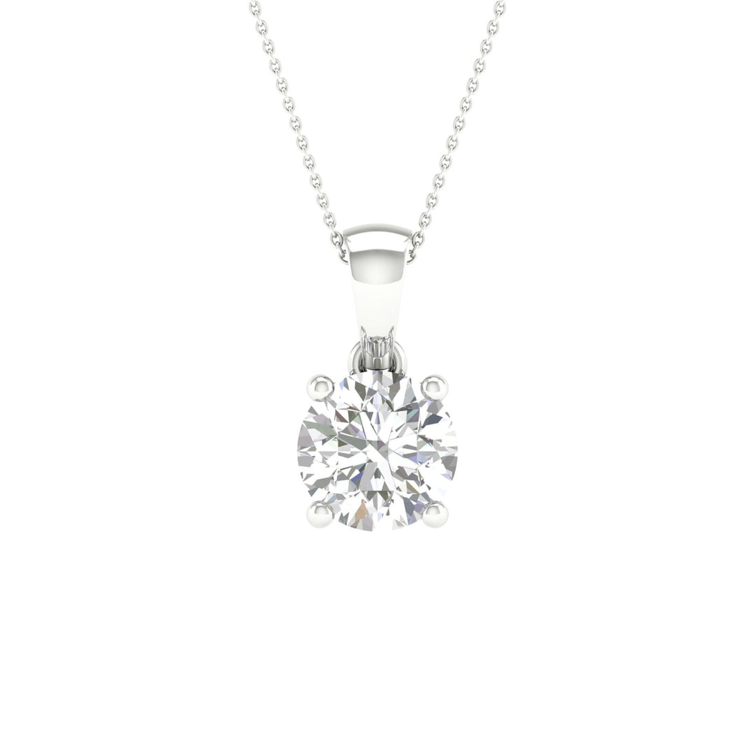 Certified 14K White Gold 0.50CT Lab Diamond Womens Pendant