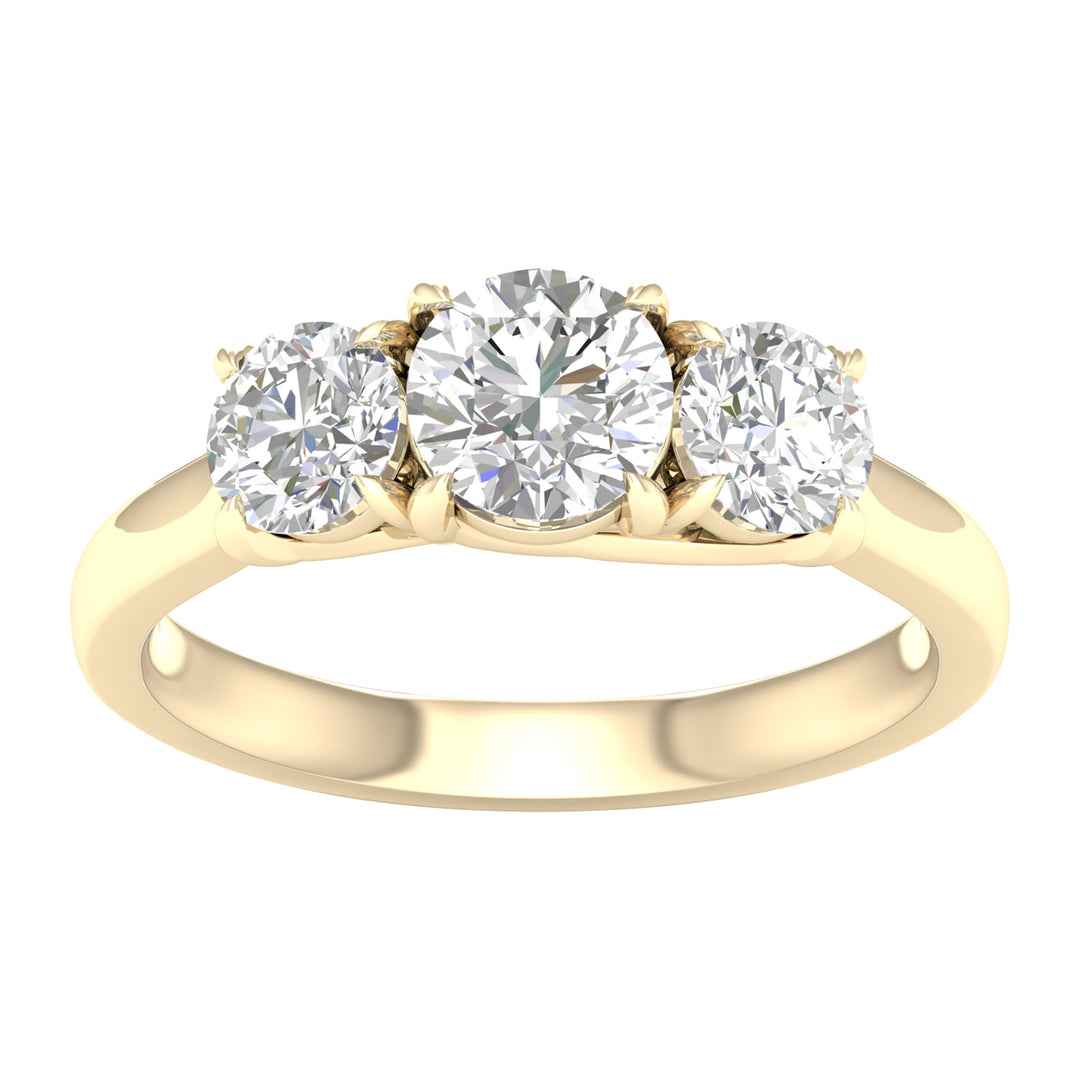 Certified 14K Yellow Gold 2CT Lab Diamond Engagement Ring