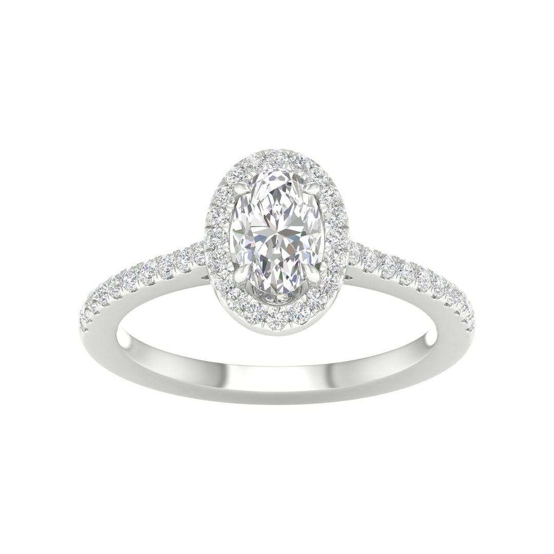 Brilliant 14K White Gold 1.25CT Lab Diamond Engagement Ring