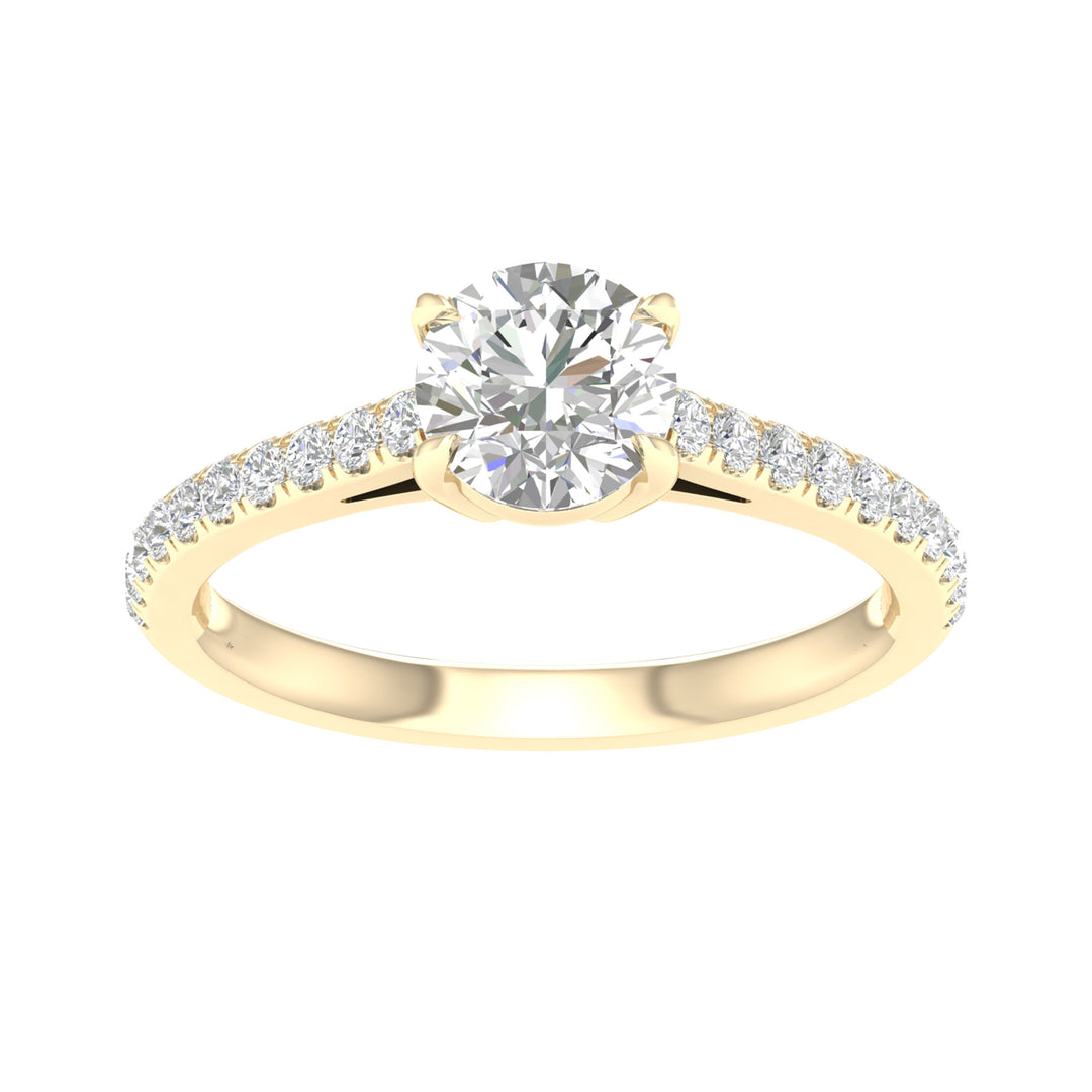 Brilliant 14K White Gold 1.25CT Lab Diamond Engagement Ring
